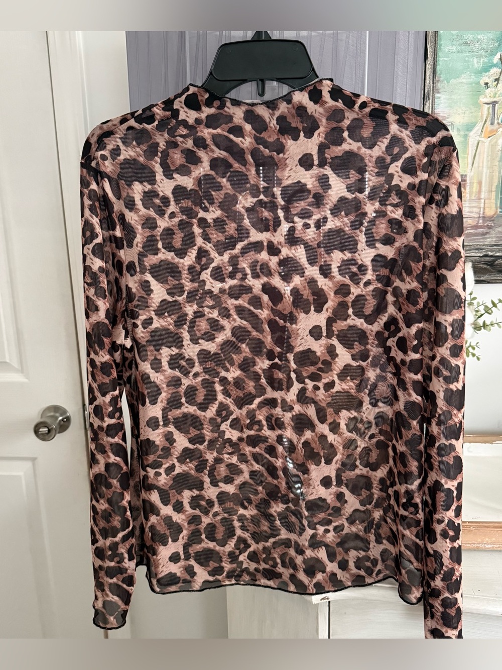 Sheer leopard layering top